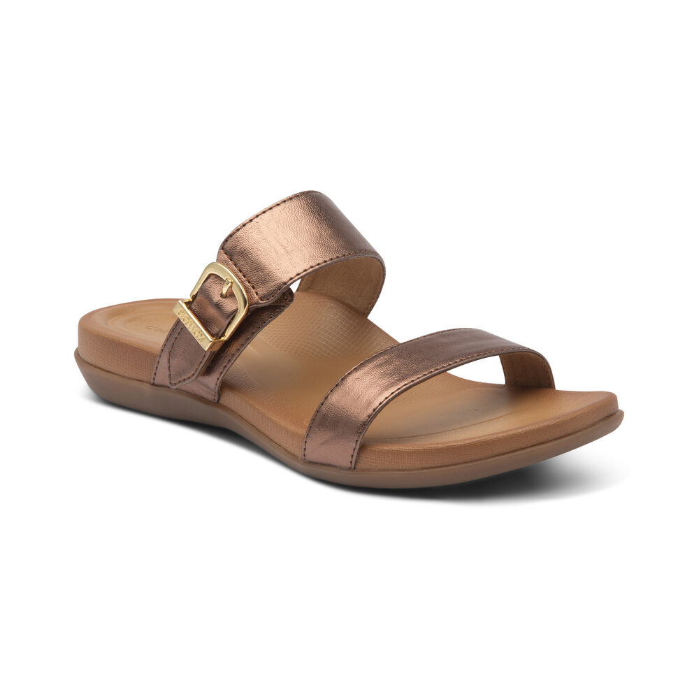 Aetrex Women's Mimi Water-Friendly Sandals - Bronze | USA CHBCX63